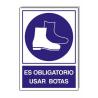 CARTEL OBLIGATORIO USO DE BOTAS 30X21 CM. 