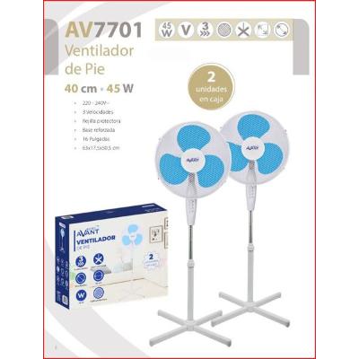 PACK 2 VENTILADORES DE PIE AVANT 45W 40 CMS