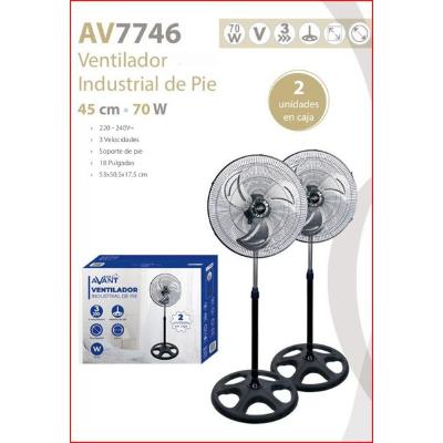 VENTILADOR INDUSTRIAL DE PIE 45 CMS - 70 WATIOS 2 UNIDADES