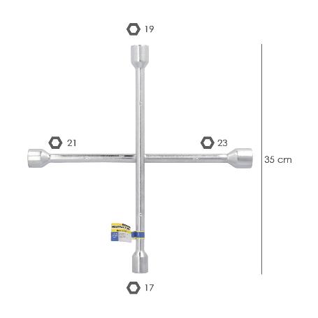 LLAVE CRUZ WOLFPACK 17X19X21X23 MM. PARA COCHE