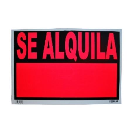 CARTEL SE ALQUILA 70X50 ROJO