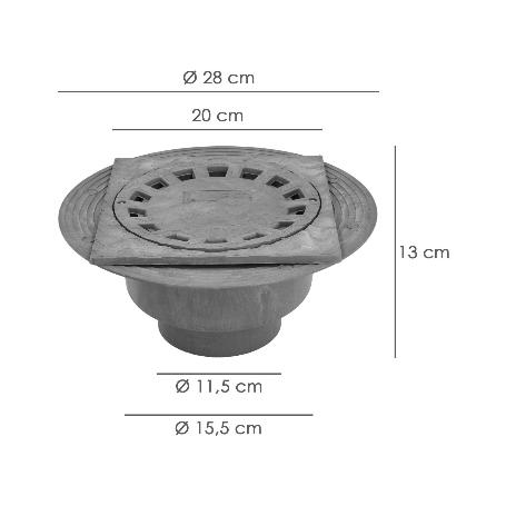 CALDERETA SIFONICA PVC 200X200 / 90-110 MM