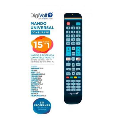 MANDO TV UNIVERSAL ESPECIAL CON LUZ LED 15 EN 1 UN-47